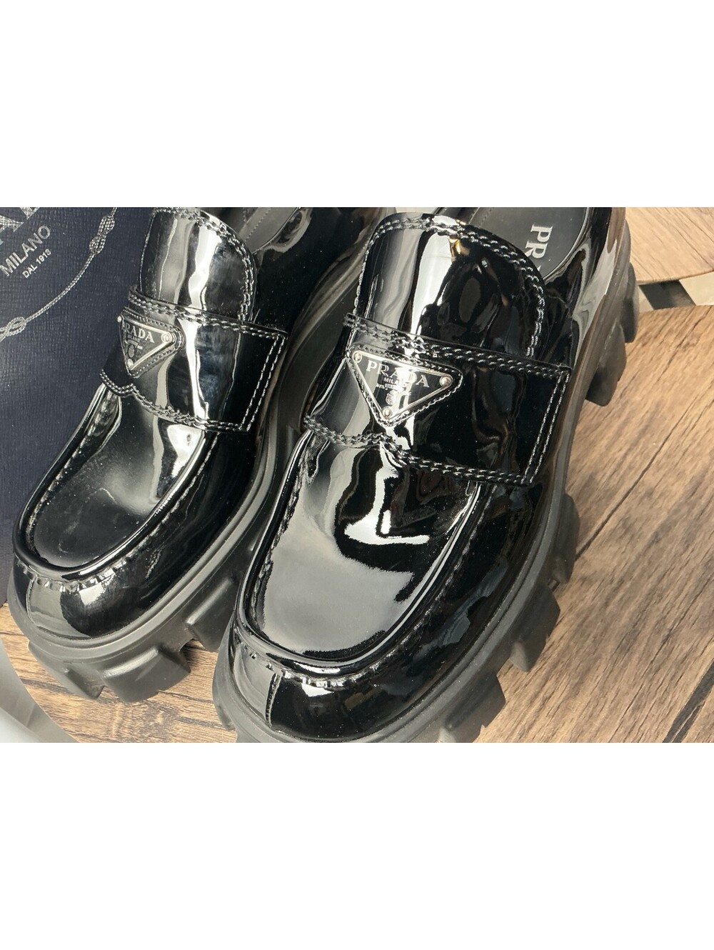 Mens Prada  Chunky Sole Penny Loafers Size 9 Euro 10 Us - Picture 8 of 13
